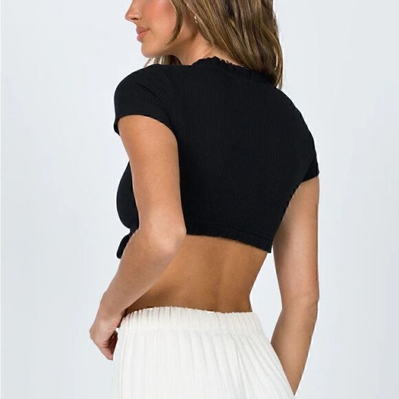 NEW! PRINCESS POLLY ANNS TOP BLACK SIZE 2 - Picture 4 of 8